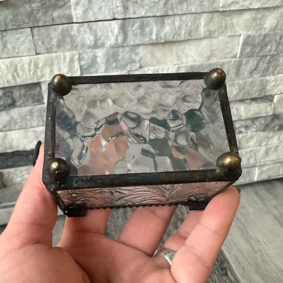 J Devlin Glass Dragonfly Art Glass Trinket Jewelry Box Fused Glass Rare - Picture 9 of 11